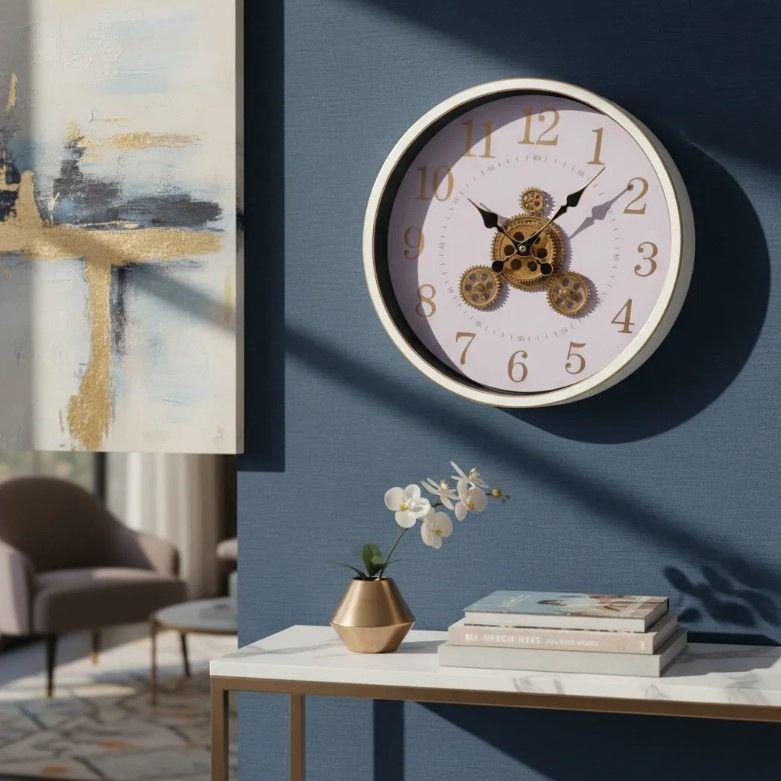 Reloj Decorativo De Pared Con Detalles Dorados 37cm-2