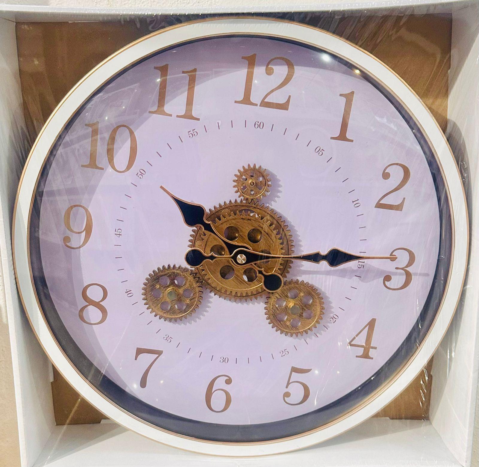 Reloj Decorativo De Pared Con Detalles Dorados 37cm-5