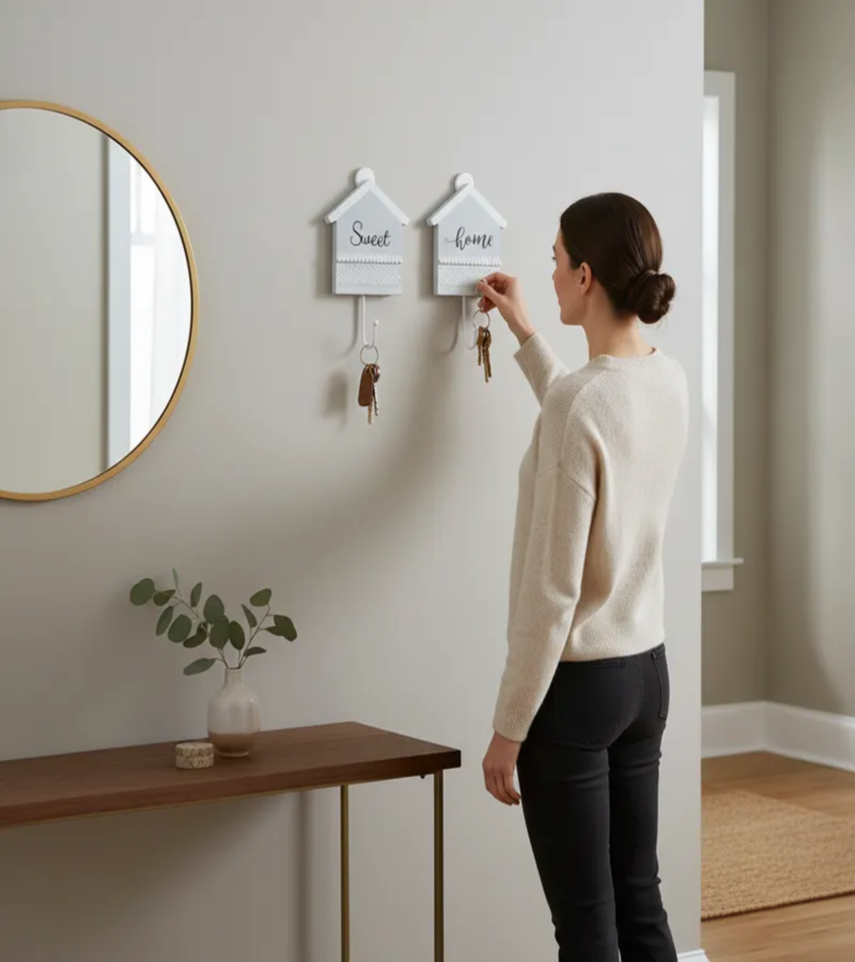 Porta Llaves Decorativa De Madera Con Variante Modelos-2