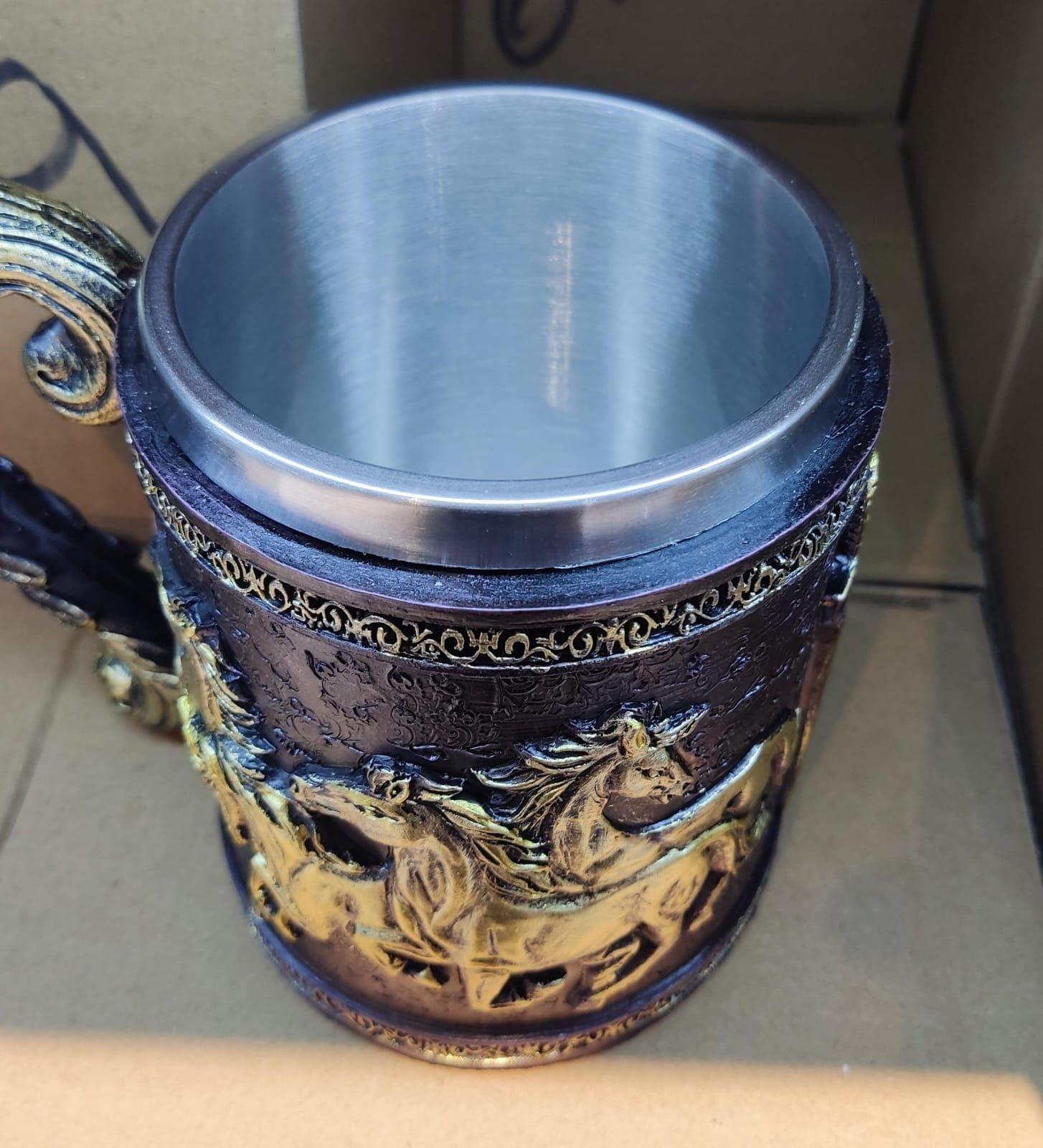 Tazon - Taza Termica De Acero con Caballos en Relieve-5