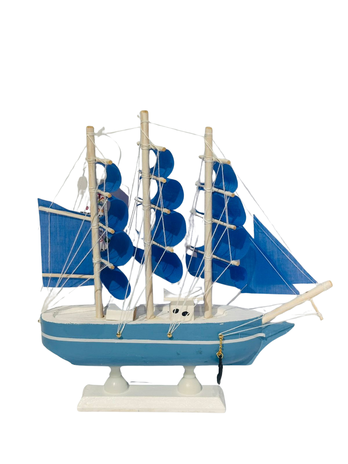 Decoración: Barco Velero De Madera 19cm-2