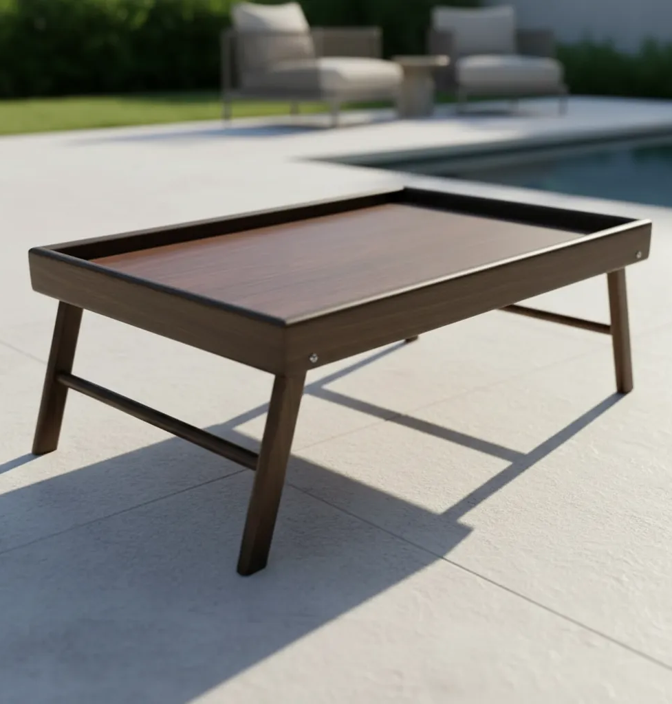 Mesa Bandeja De Bamb Para Cama Plegable 30x50-2