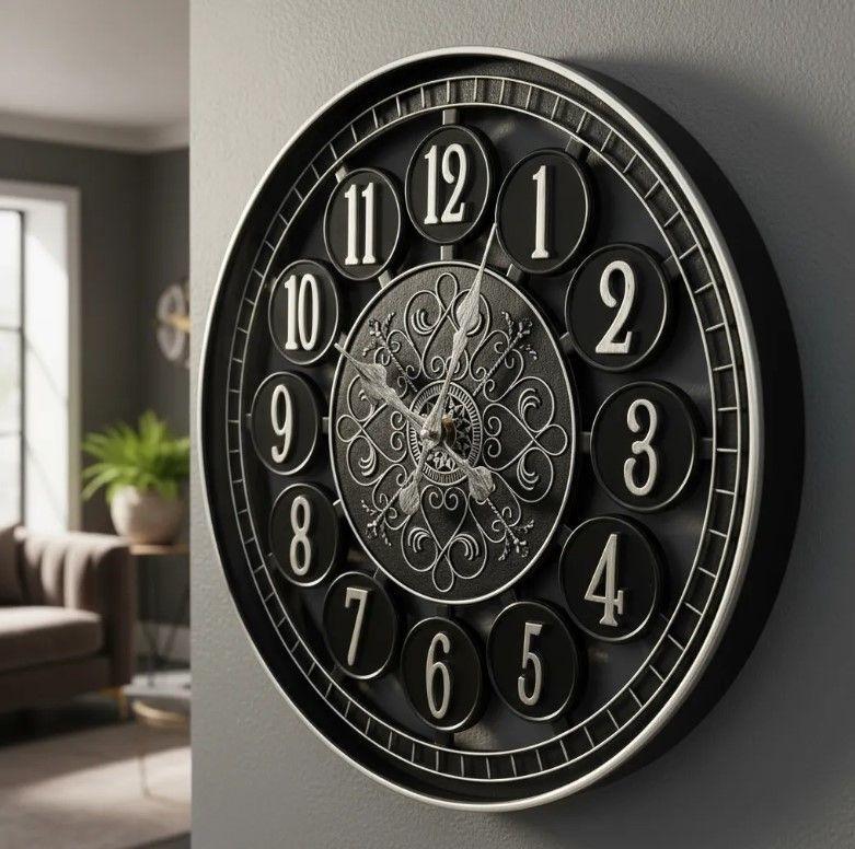 Reloj Decorativo De Pared Color Negro 50cm-3