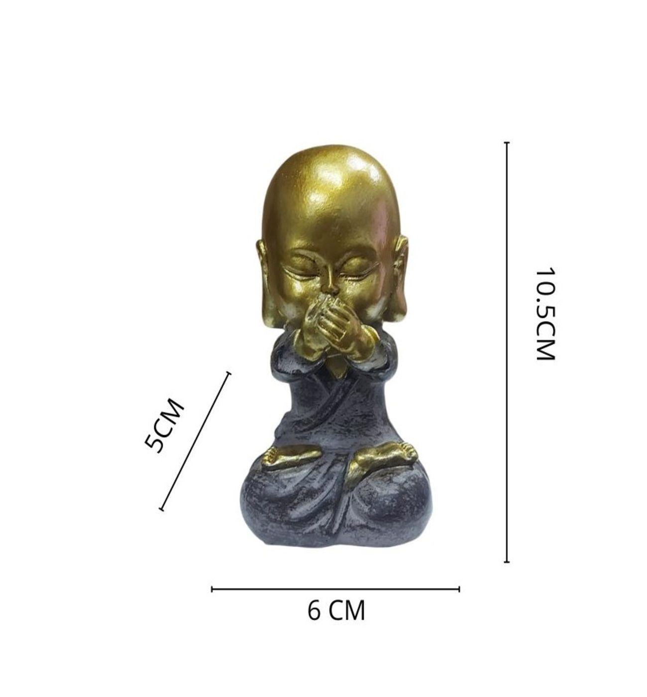 Set 3 Figuras Monjes Sabios Budas Dorados Adorno Decorativo-2