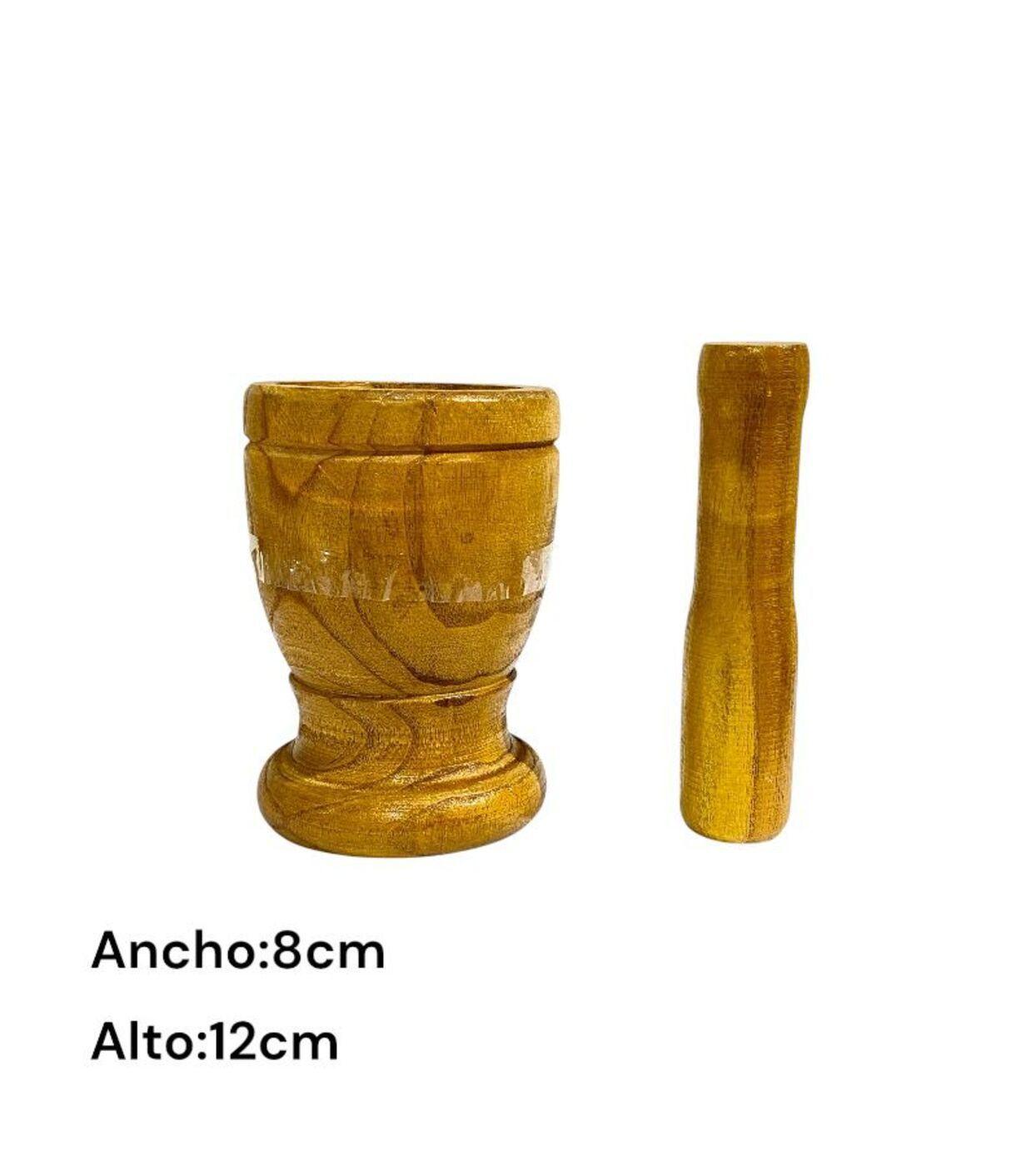 Mortero De Madera Natural Para Cocina-3