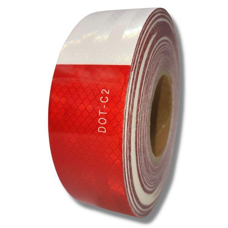 Cinta Reflectante Seguridad Rojo Blanco 45 Mts Dot C2 Legal-0