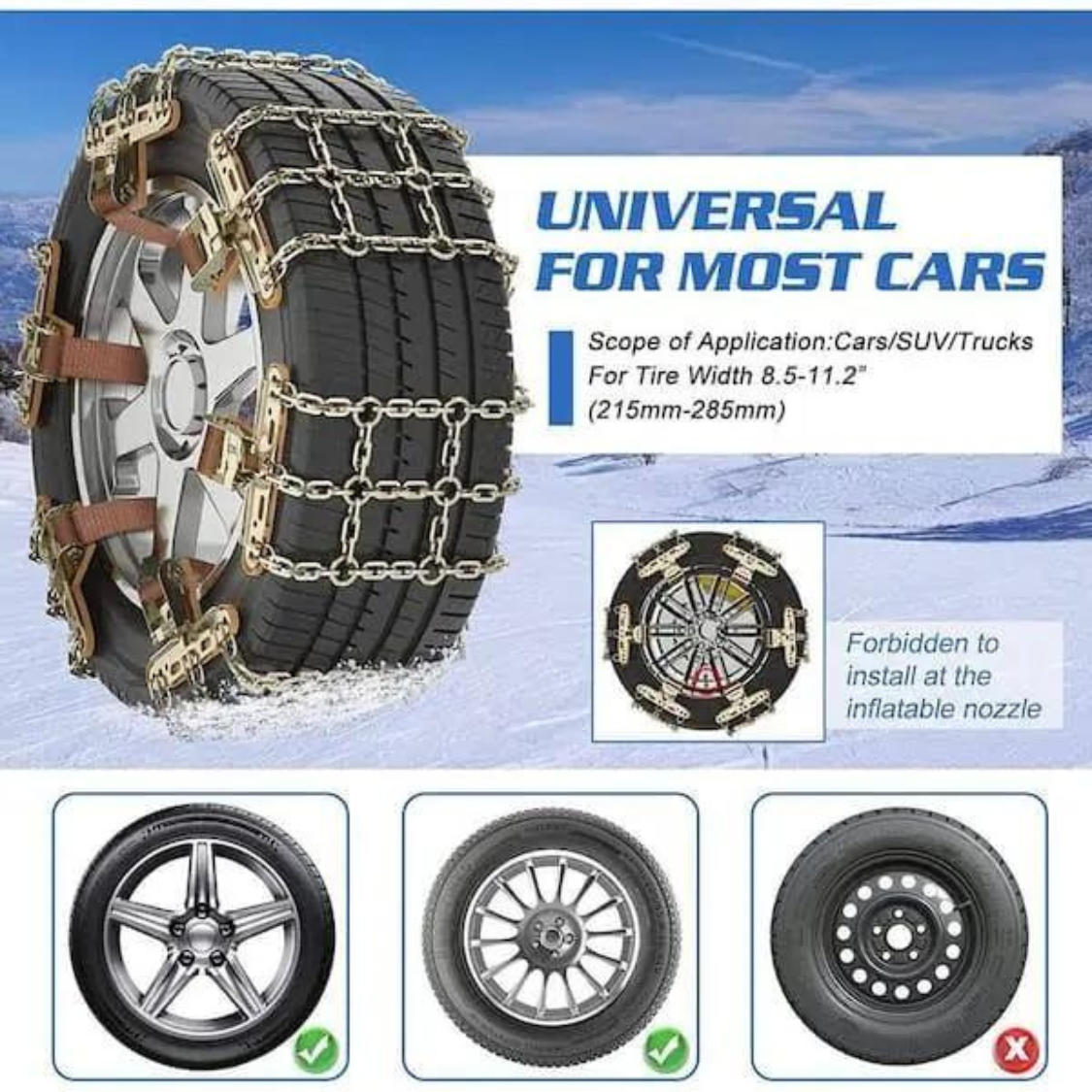 Cadena Neumático Antideslizante Nieve Barro Universal X 8pzs GRANDE-5