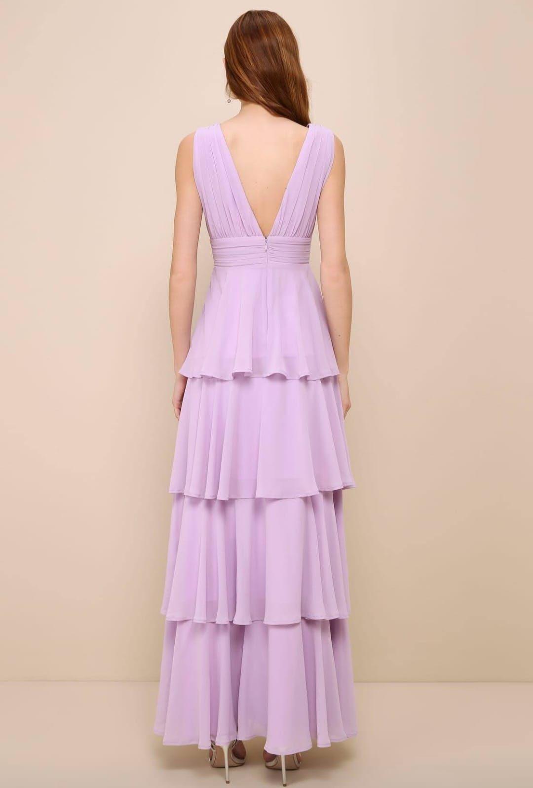 Vestido Maxi Lila Pastel - Selena -1