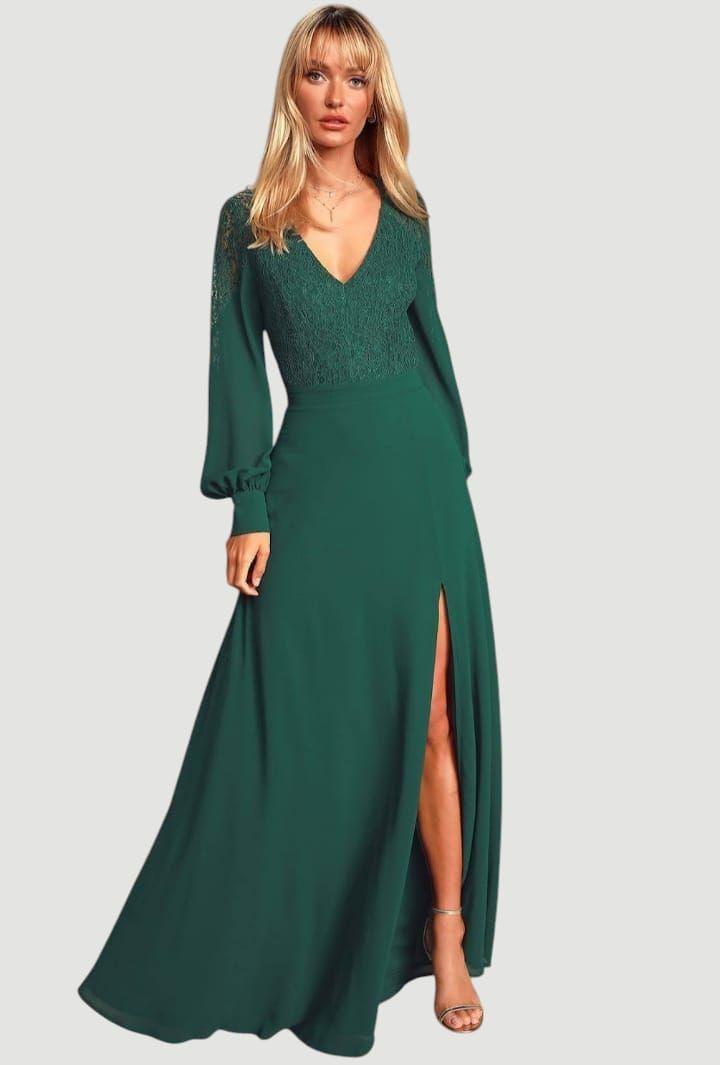 Vestido Maxi Verde Petróleo - Ignacia-0