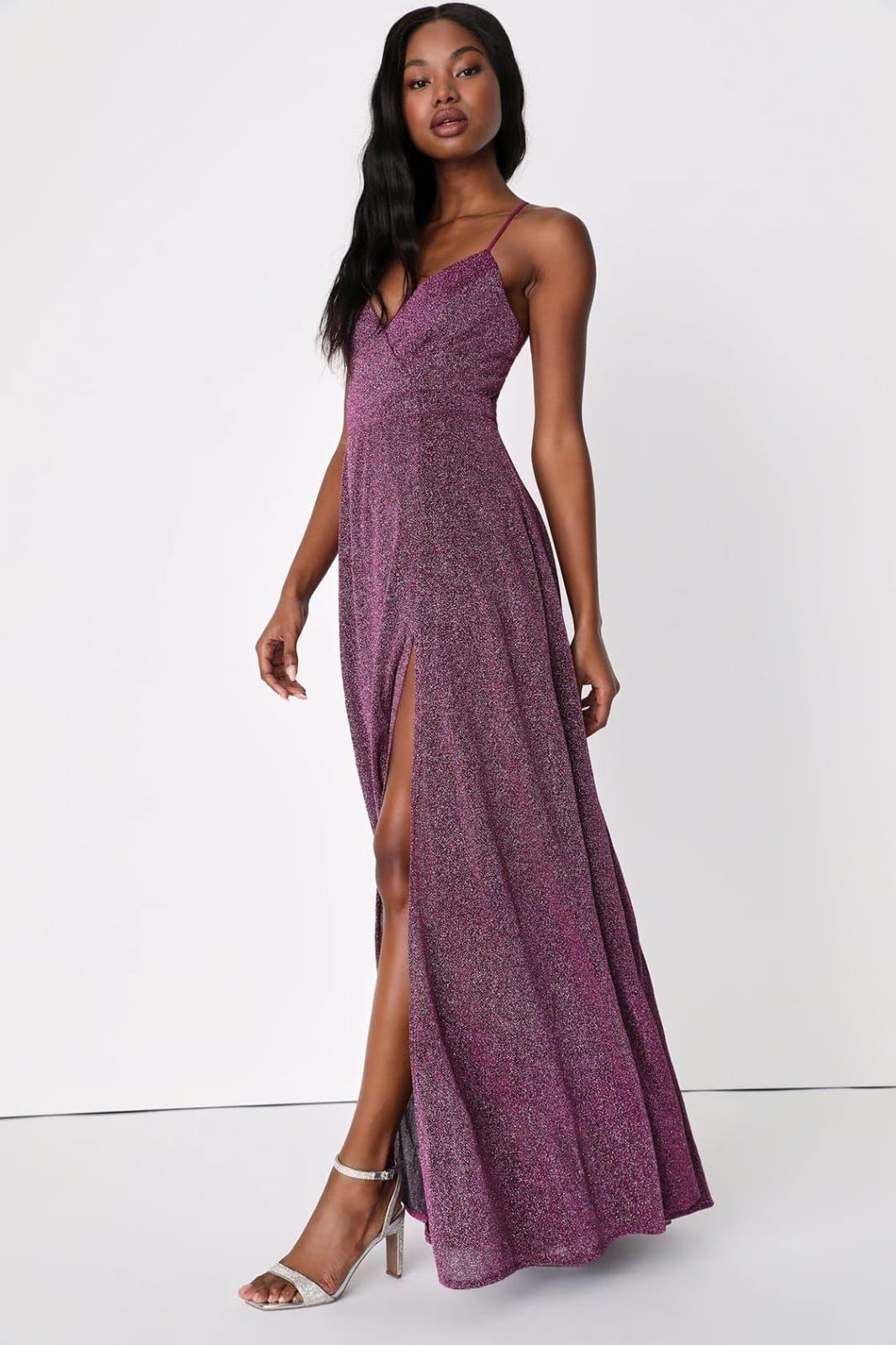 Vestido Maxi Largo Brillo Elasticado - Fernanda-0