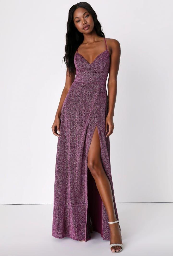 Vestido Maxi Largo Brillo Elasticado - Fernanda-1