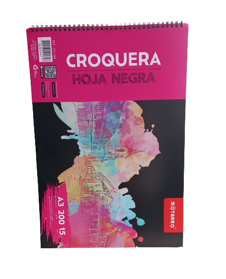 Croquera hojas negras tamaño B4-0