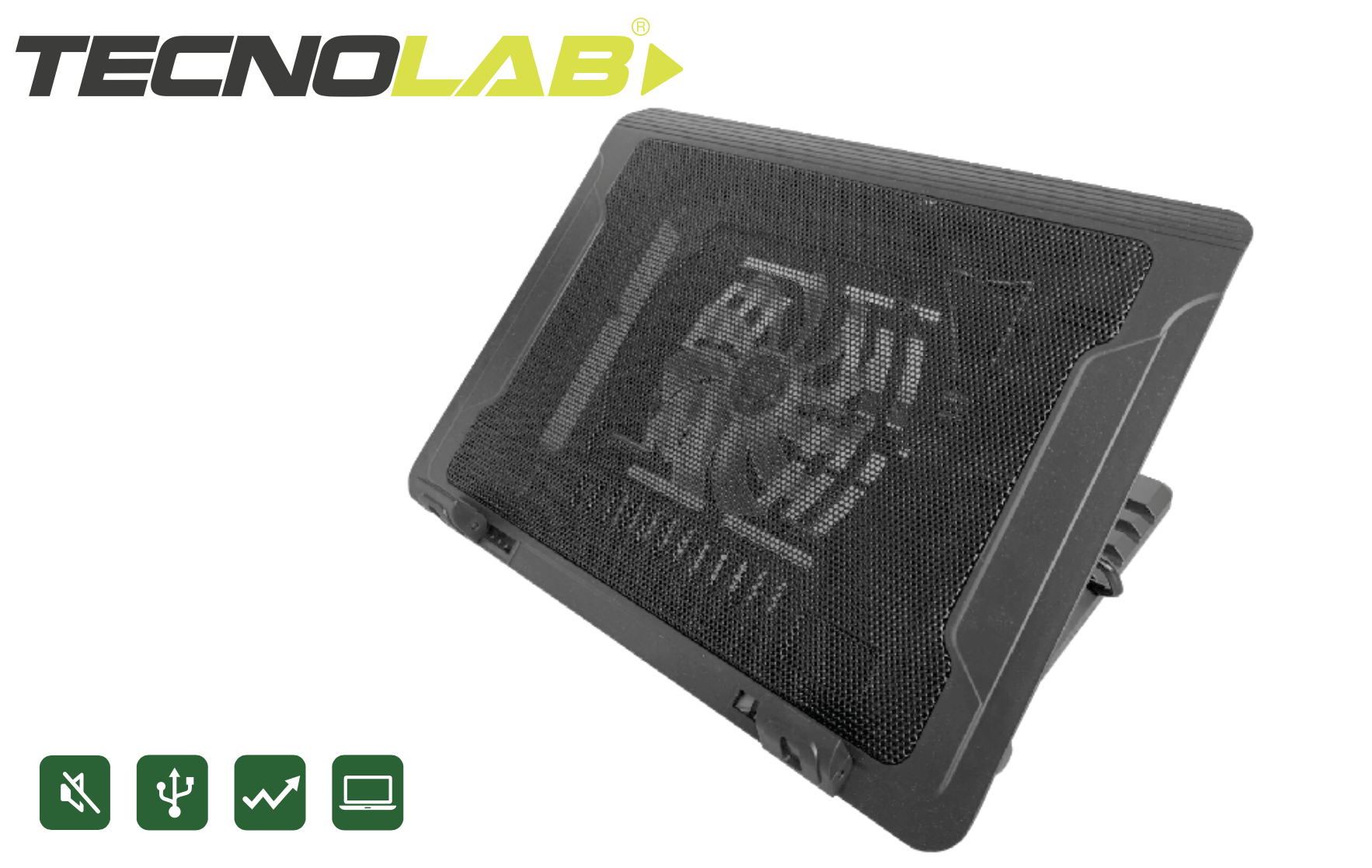 COOLING PAD TECNOLAB  9 A 17 PULGADAS CON LUZ LED TL156-0