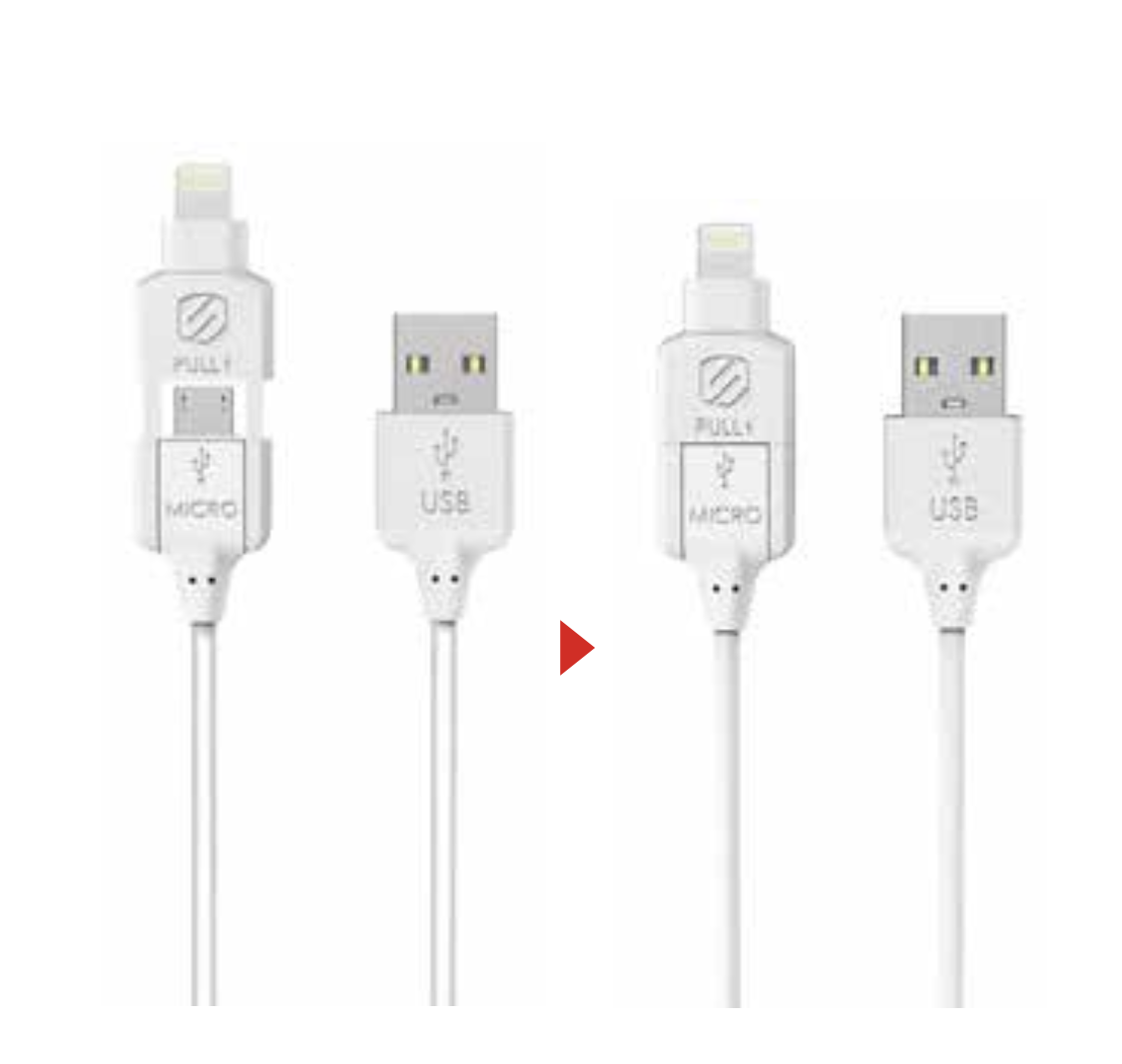 CABLE USB CERTIFICADO 2 EN 1 LIGHTNING MICRO USB I3MWT-0