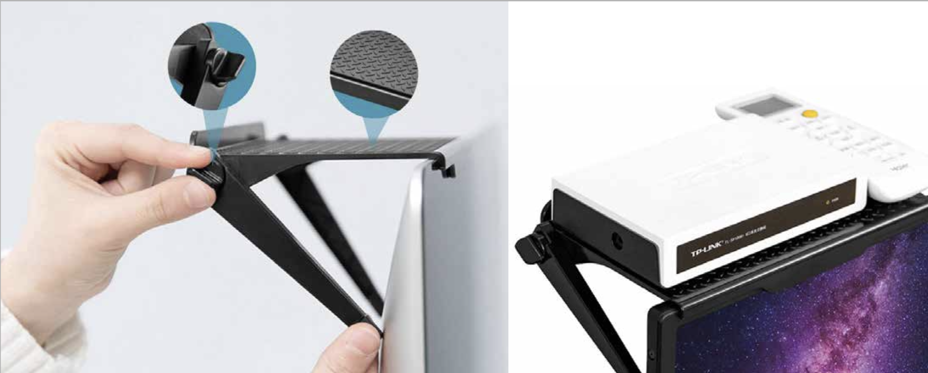 SOPORTE MULTIFUNCIONAL DE TV PARA DECODIFICADOR DBG1002-1