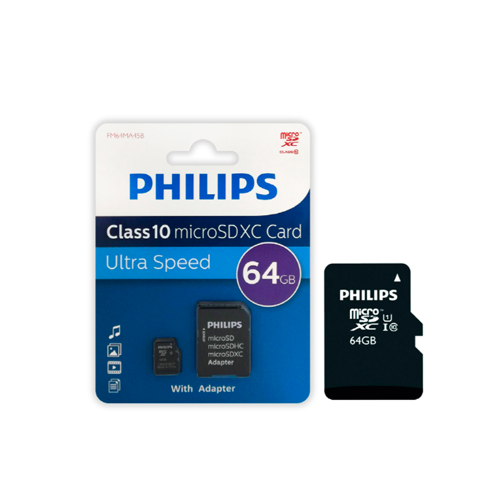 TARJETA MICRO SD PHILIPS 64 GB CLASS 10 FM64MA45B-0