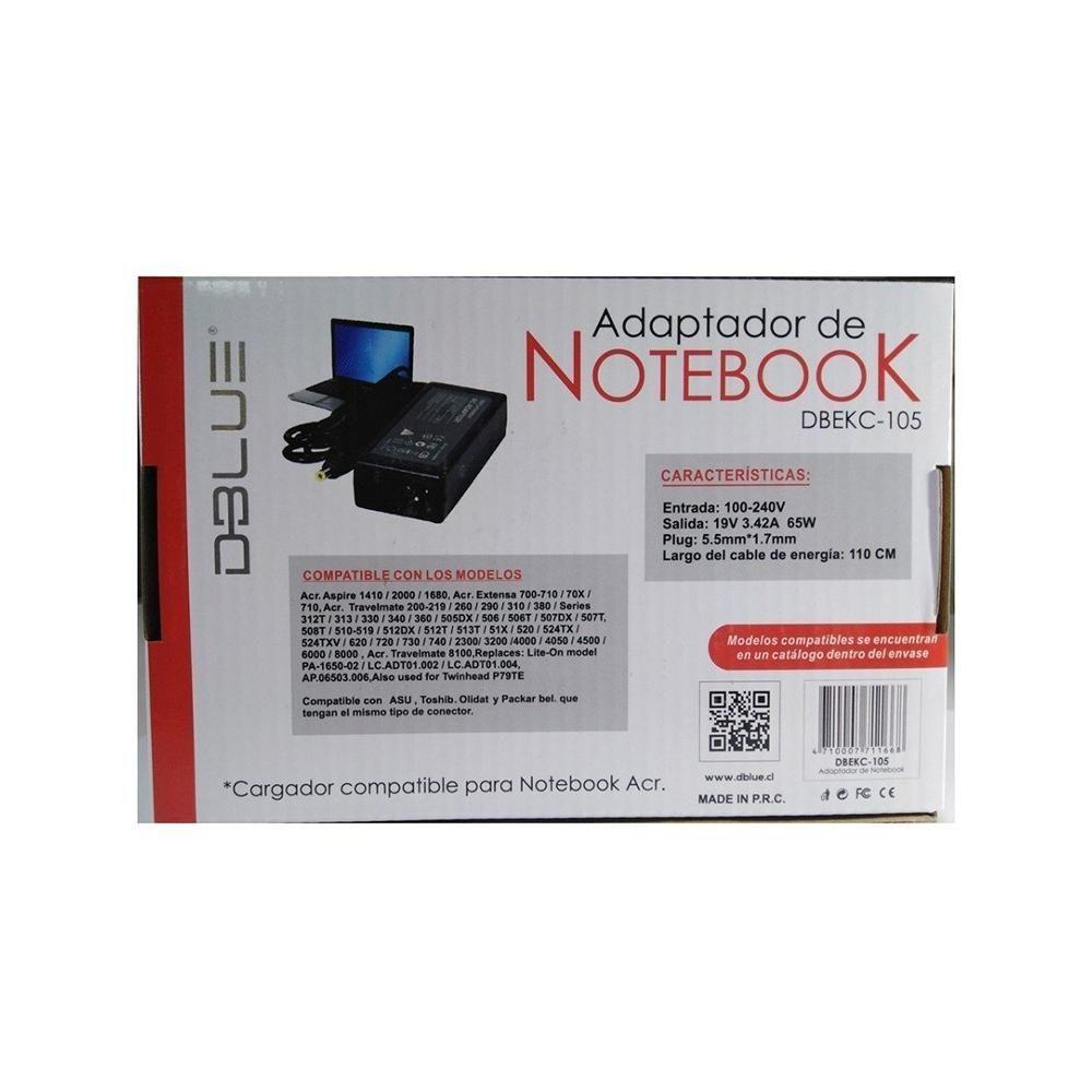 CARGADOR NOTEBOOK COMPATIBLE ACER DBEKC-105-0