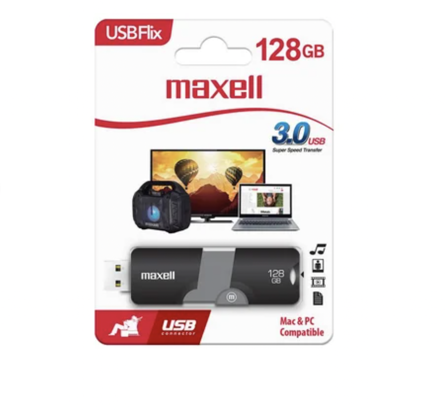 PENDRIVE MAXELL USB FLIX 3.0 128 GB NEGRO / GRIS MOD.347804-1