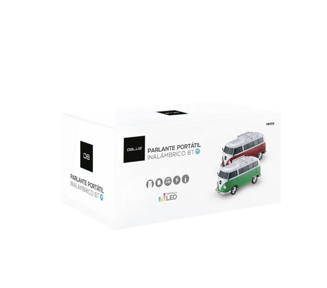 PARLANTE BLUETOOTH DBLUE VOLSWAGEN COMBI DBS119 VERDE-1
