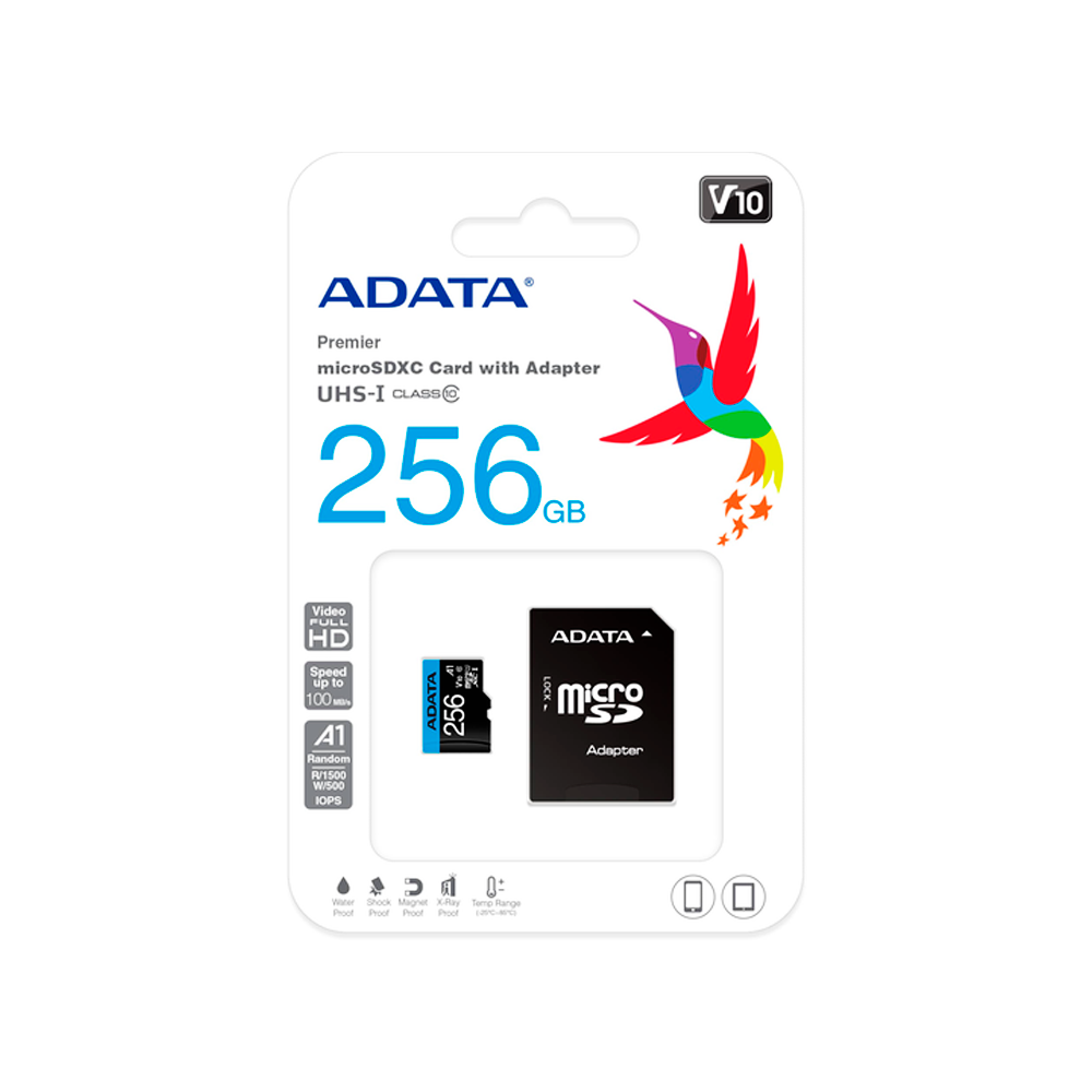 TARJETA PREMIER MICRO SD XC ADATA USH-I 256 GB CLASS 10-0
