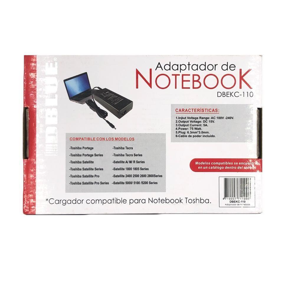 CARGADOR NOTEBOOK  COMPATIBLE TOSHIBA DBEKC-110-1