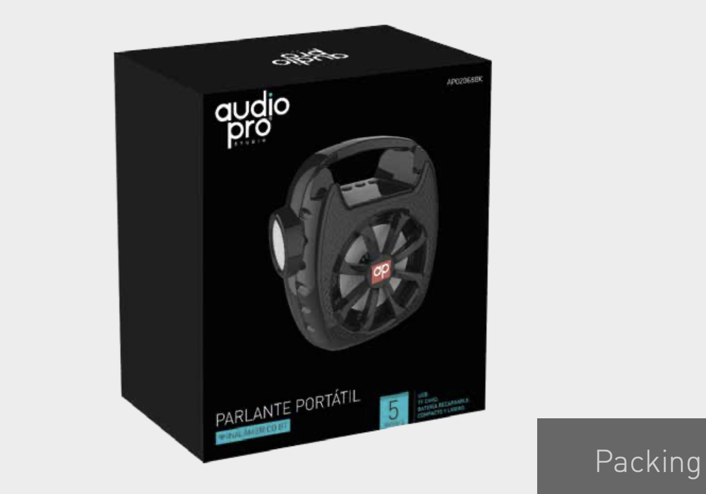 RADIO LINTERNA RECARGABLE AUDIOPRO FM/USB/SD AP02068BK NEGRO-1