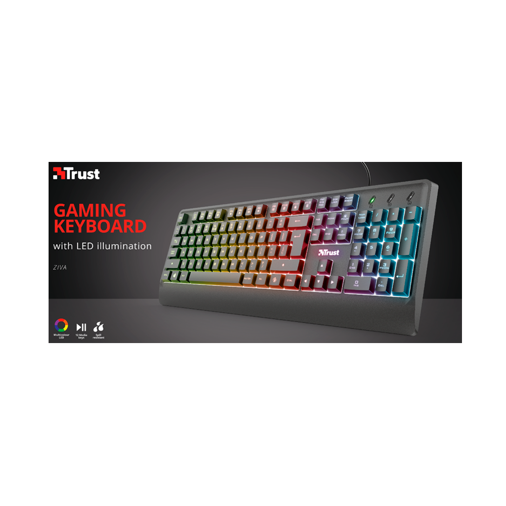 TECLADO GAMER TRUST ZIVA ILUMINACION LED-1