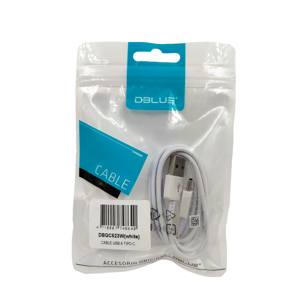 CABLE DBLUE USB A TIPO C DBGC523W BLANCO-0