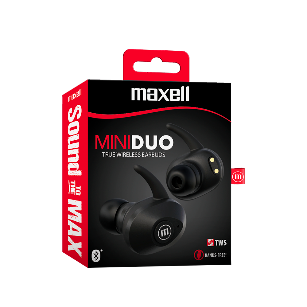 AUDIFONOS BLUETOOTH MAXELL MINI DUO TWS EARBUDS EB-BTMINI BK-0