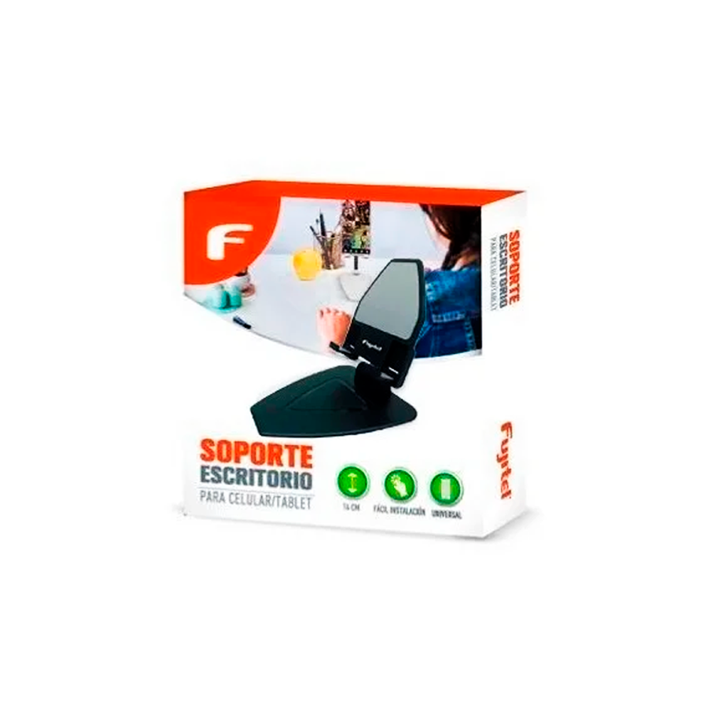 SOPORTE FUJITEL ESCRITORIO CELULAR TABLET NEGRO-1