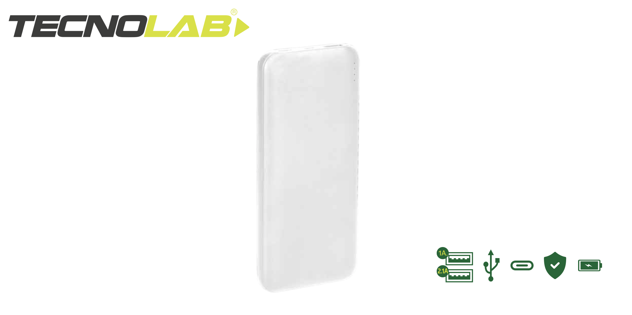 POWER BANK TURBO TECNOLAB 10000 MAH TL181W BLANCO-0