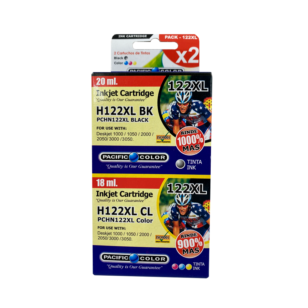 PACK TINTA H122BK/122CL PACIFIC COLOR PCHN122PACK-0