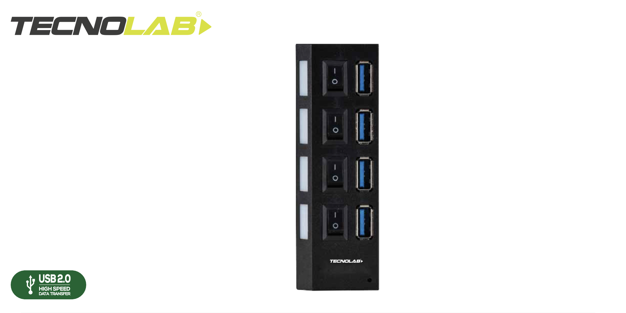 MINI HUB 4 PUERTOS USB 2.0 TECNOLAB TL232-0