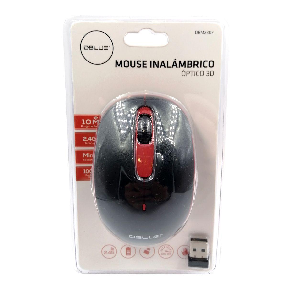 MOUSE INALAMBRICO DBLUE OPTICO 3D ROJO-0