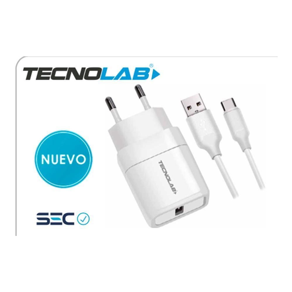 CARGADOR TECNOLAB 2 EN 1 TIPO C 2.4 AMP TL043W-0