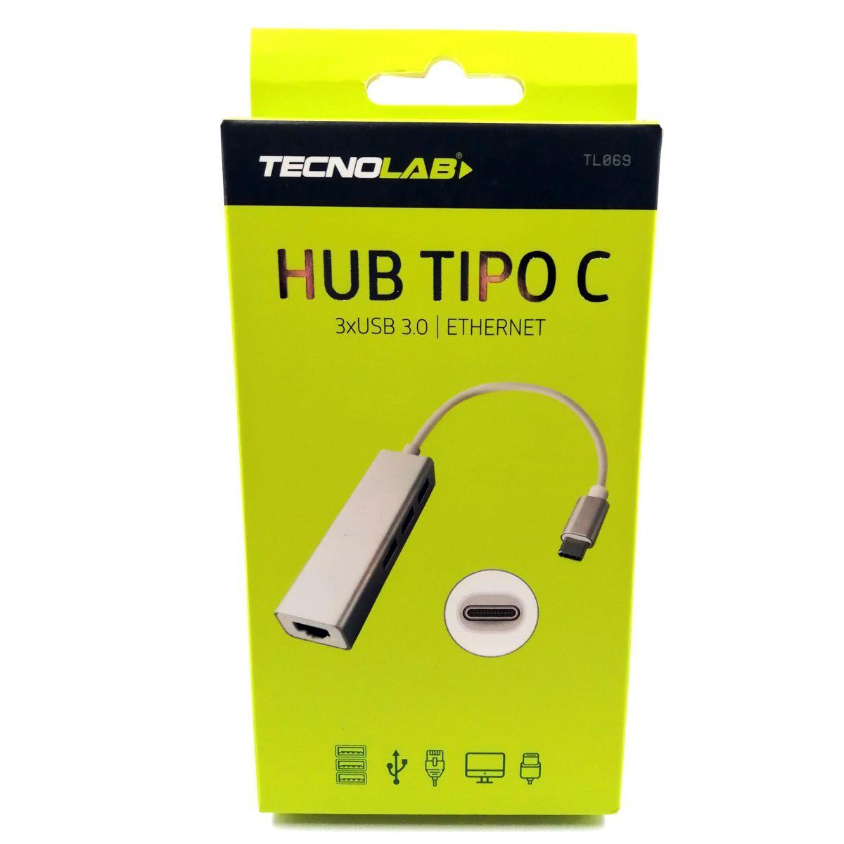 HUB TIPO C TECNOLAB CON 3 USB 3.0 - RJ45 TL069-2