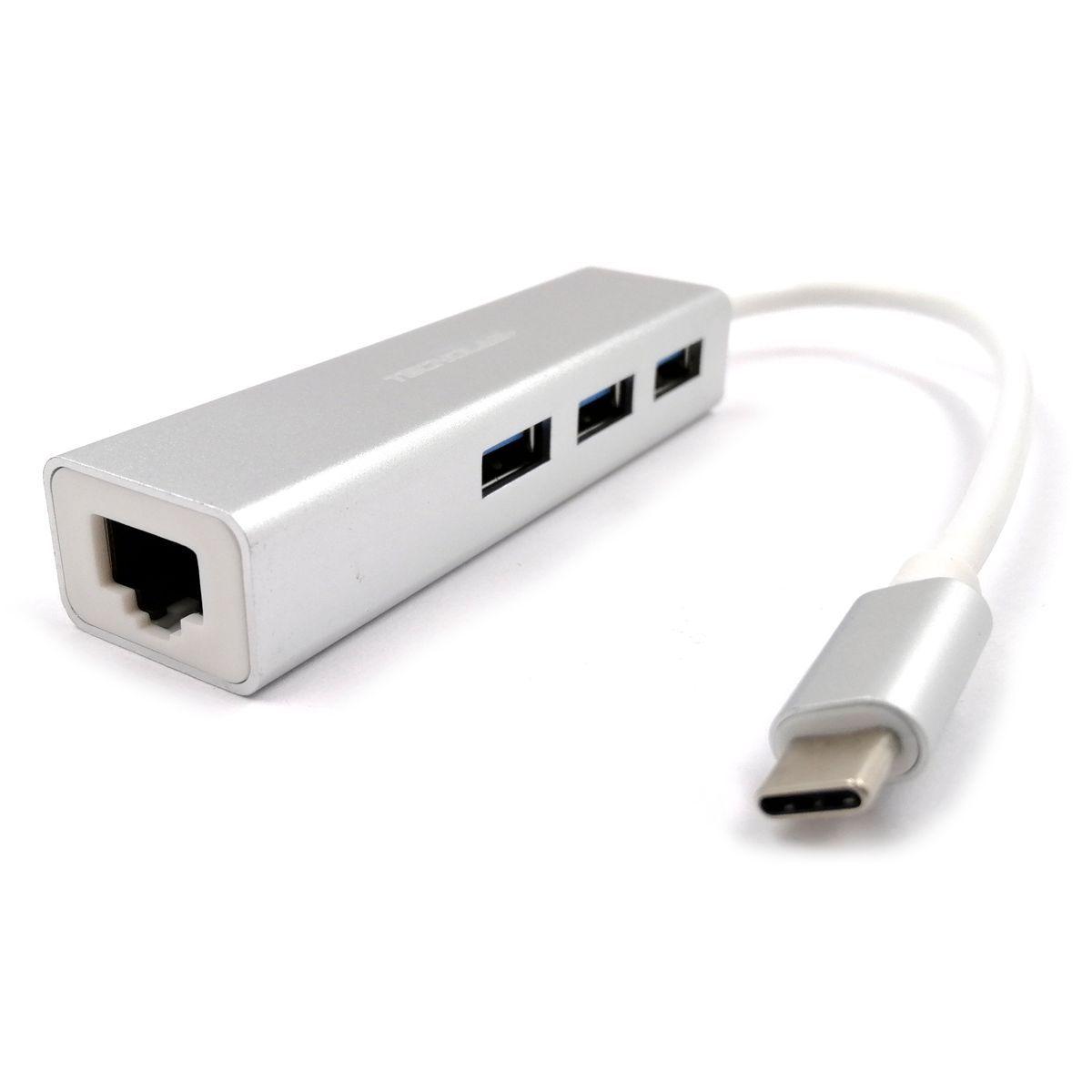 HUB TIPO C TECNOLAB CON 3 USB 3.0 - RJ45 TL069-0