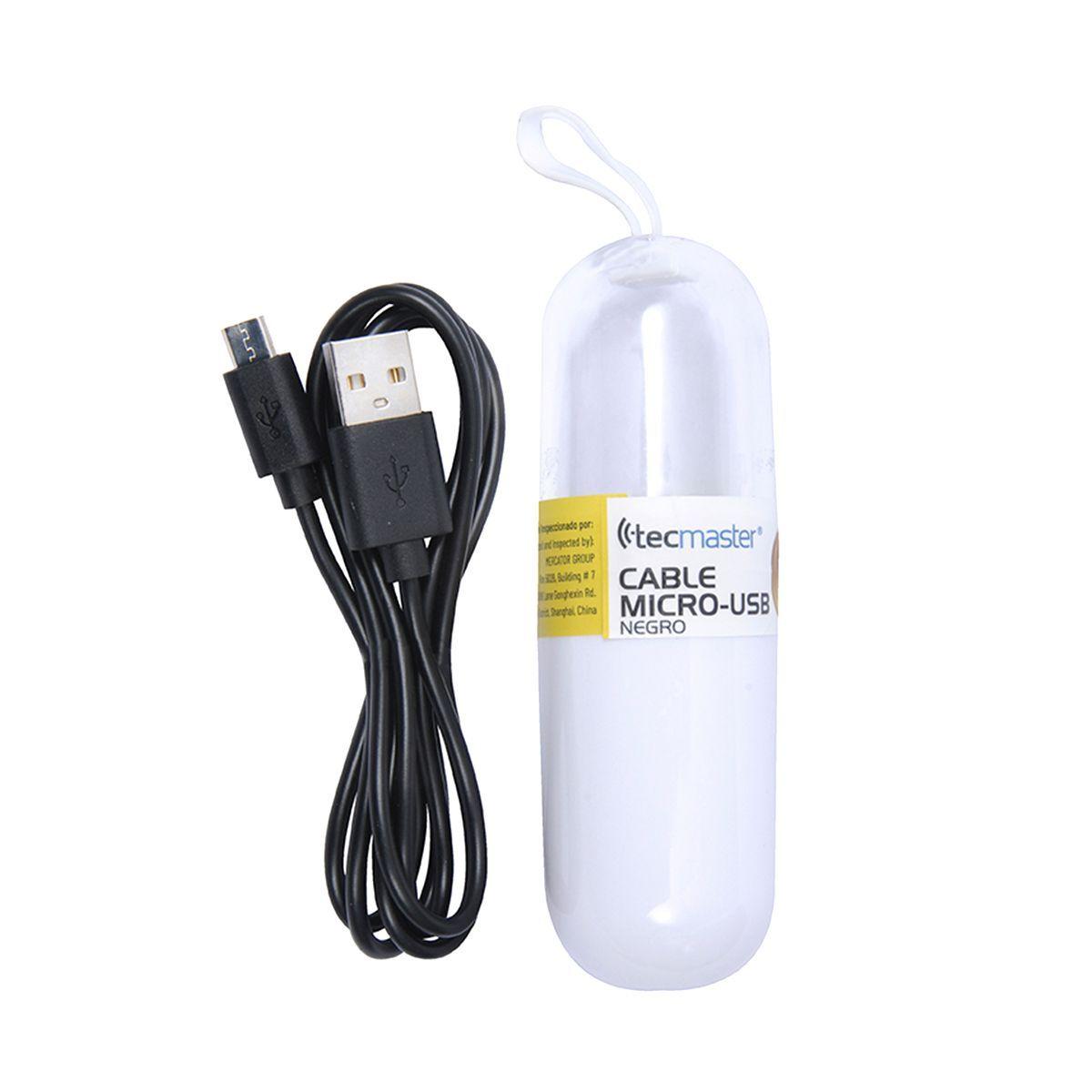 CABLE MICRO USB TECMASTER 2.1AMP 1 MTS TM-200509-BK-0