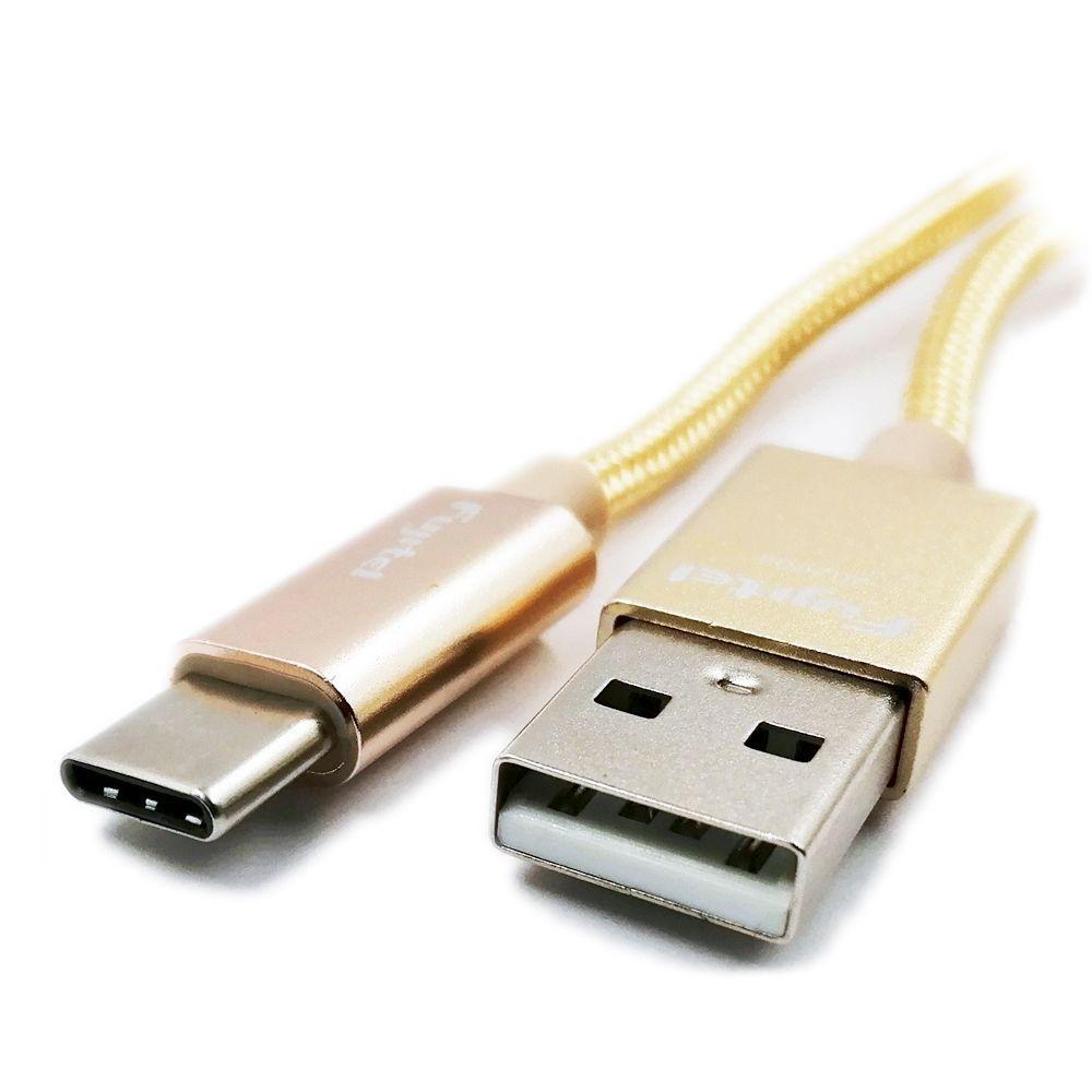 CABLE FUJITEL TIPO C 2.1A USBTYPEC03G GOLD-1