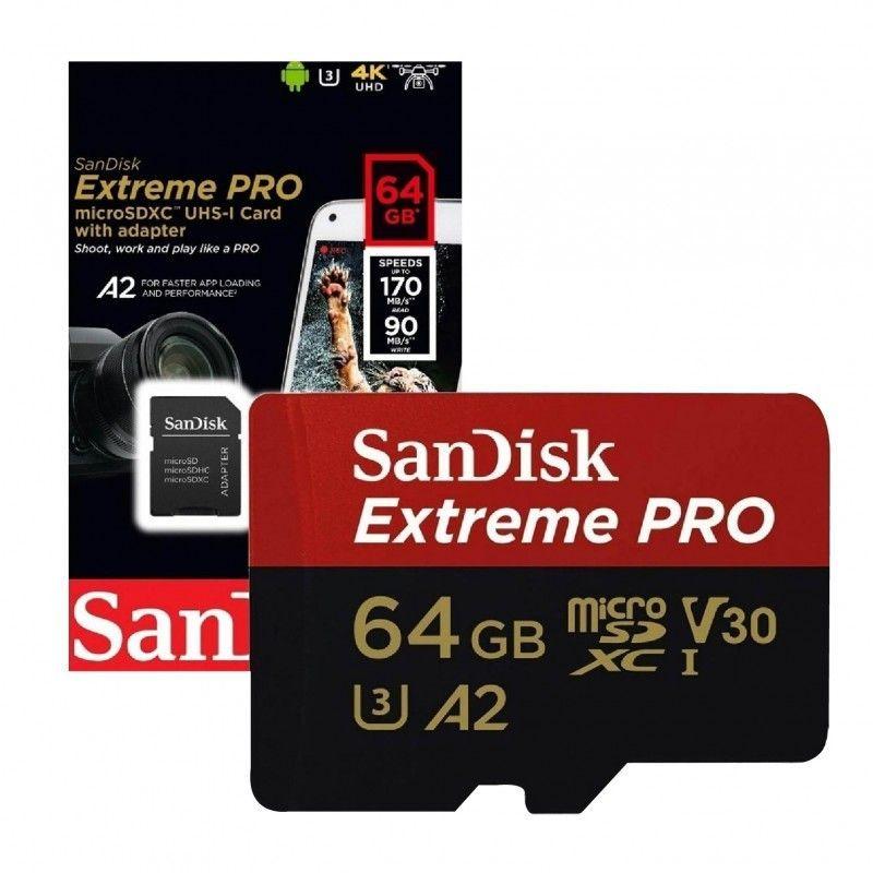 TARJETA MICRO SD SANDISK EXTREME PRO U3 V30 A1 64 GB GN6MA-0