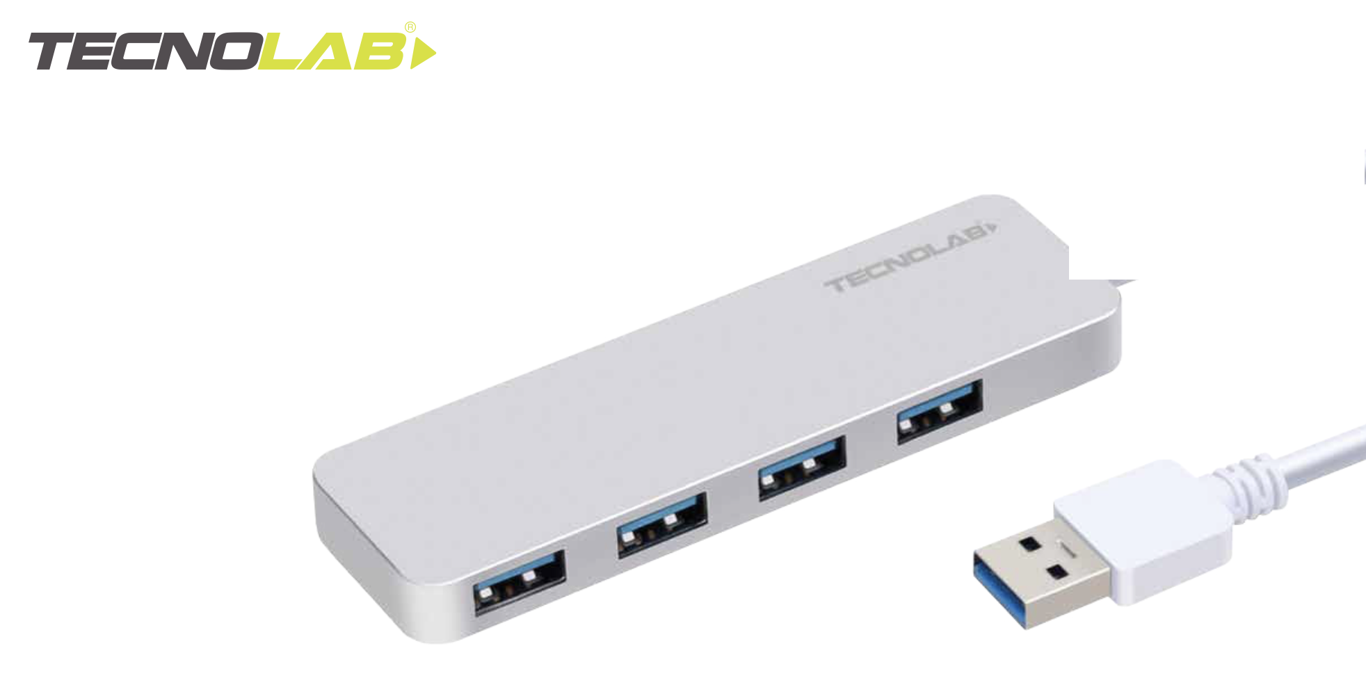 MINI HUB TECNOLAB 4 PUERTOS USB 3.0 5 GBPS 480 MBPS TL136-0