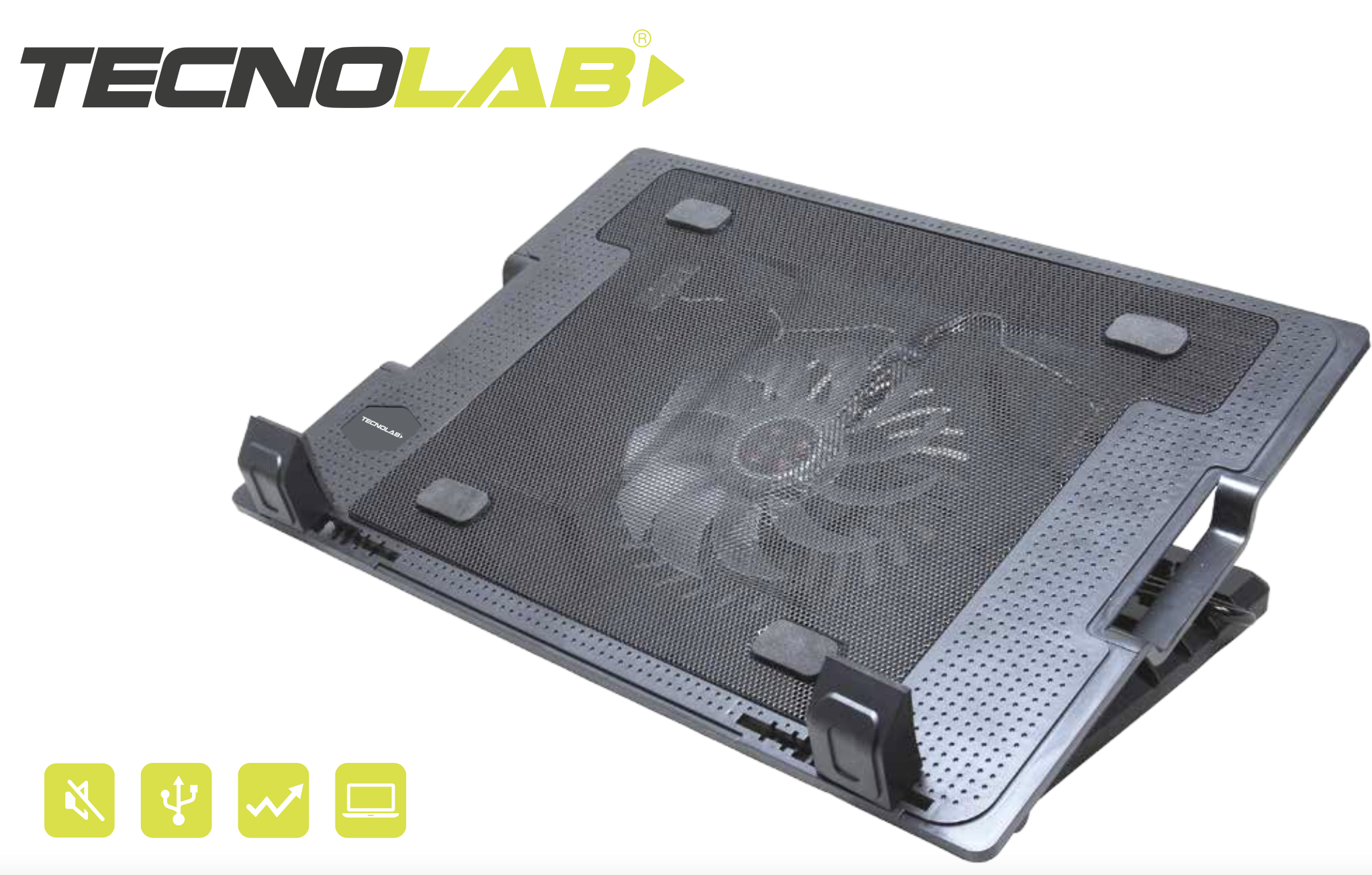 COOLING PAD TECNOLAB  9 A 17 PULGADAS CON LUZ LED TL155-0