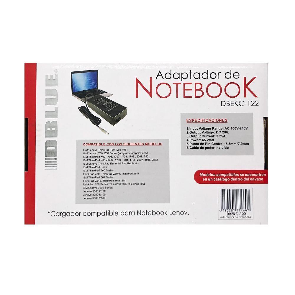 CARGADOR NOTEBOOK COMPATIBLE LENOVO DBEKC-122-1