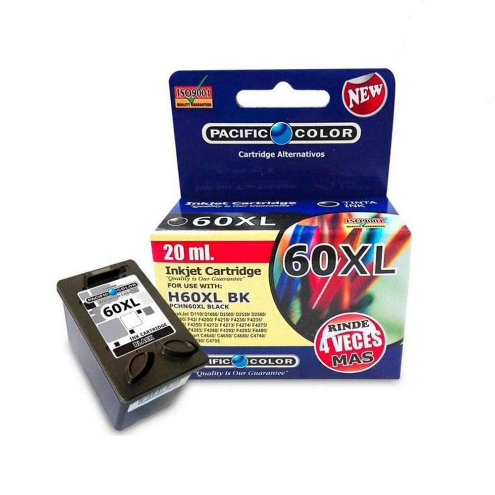 TINTA PACIFIC COLOR HP60BK NEGRA 20 PCHN60XL-0