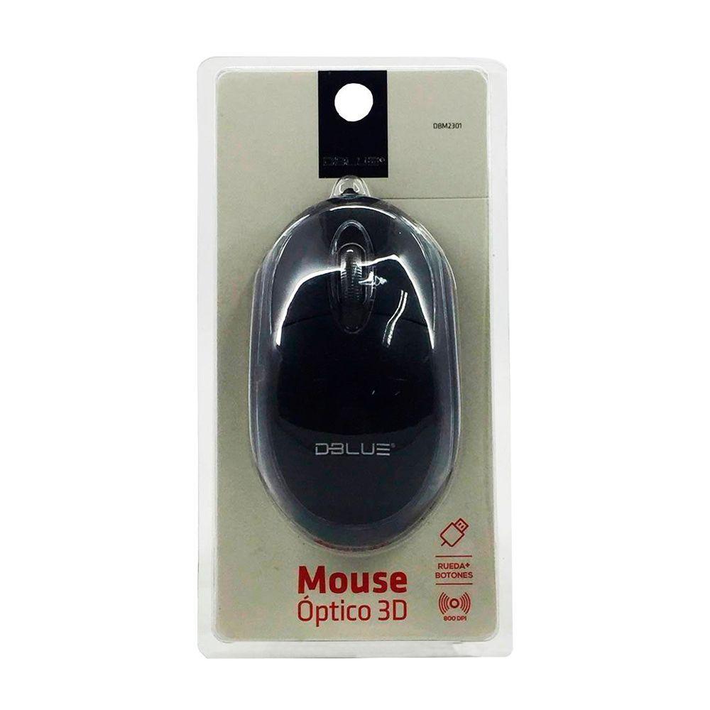 MOUSE ALAMBRICO DBLUE 3D OPTICAL DBM2301BK -0
