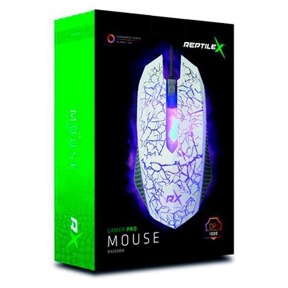 MOUSE GAMER PRO REPTILE RX0008W BLANCO-1
