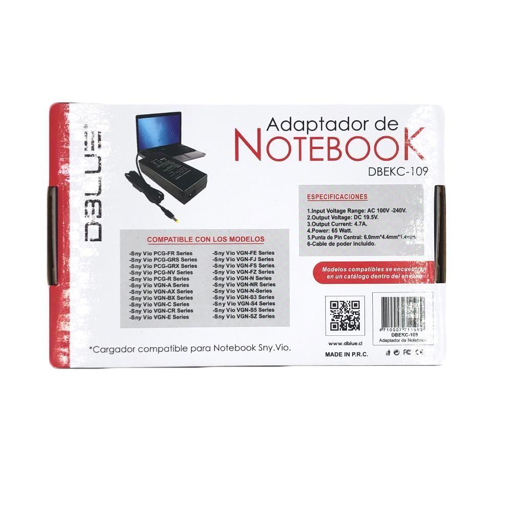 CARGADOR NOTEBOOK COMPATIBLE SONY VAIO DBEKC-109-1