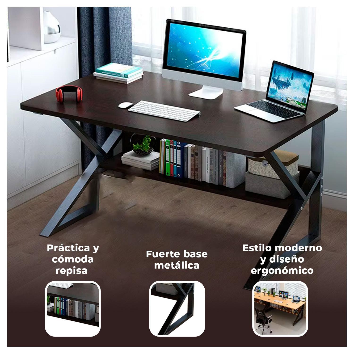 Mesa Escritorio de Metal Moderna Compacta y Resistente-1