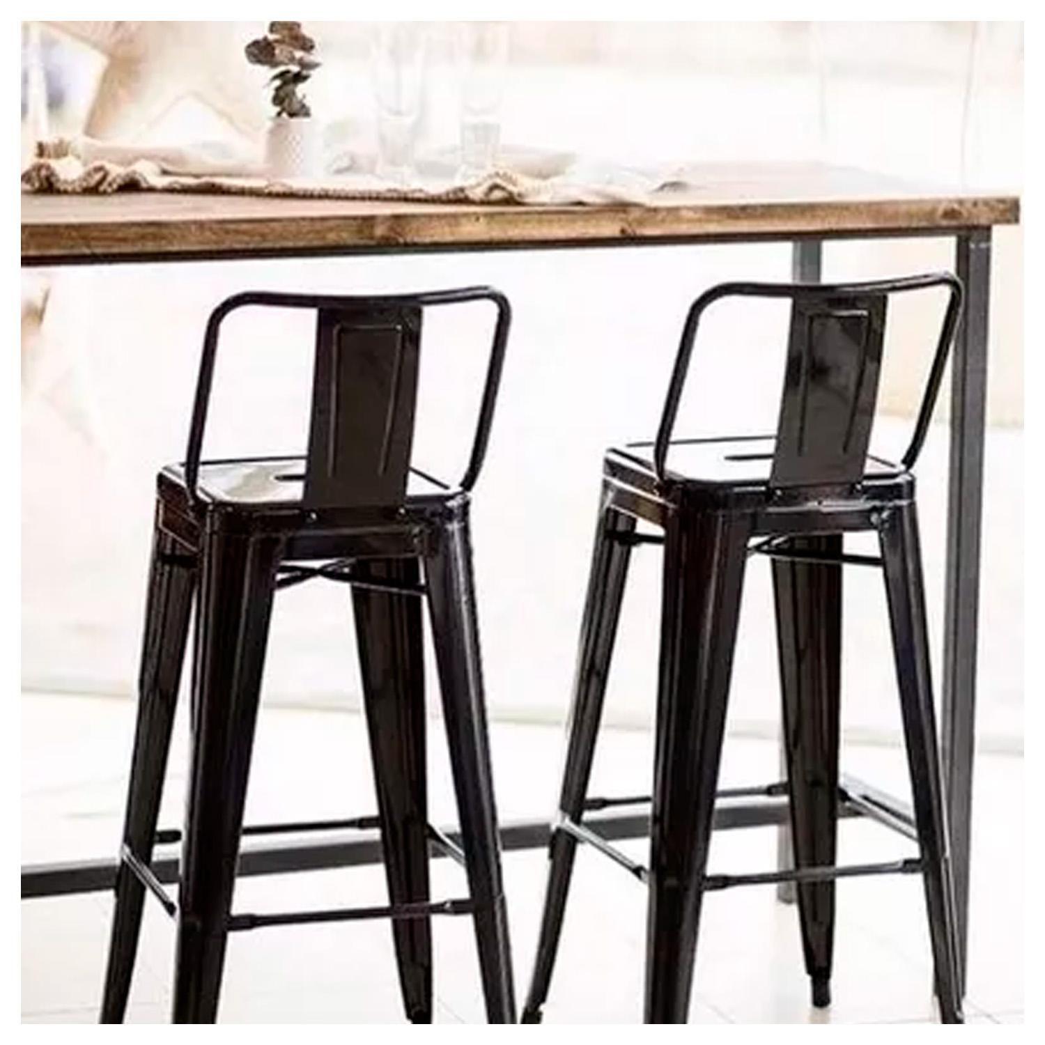 Silla Alta de Metal para Barra Diseño Vintage y Resistente-4