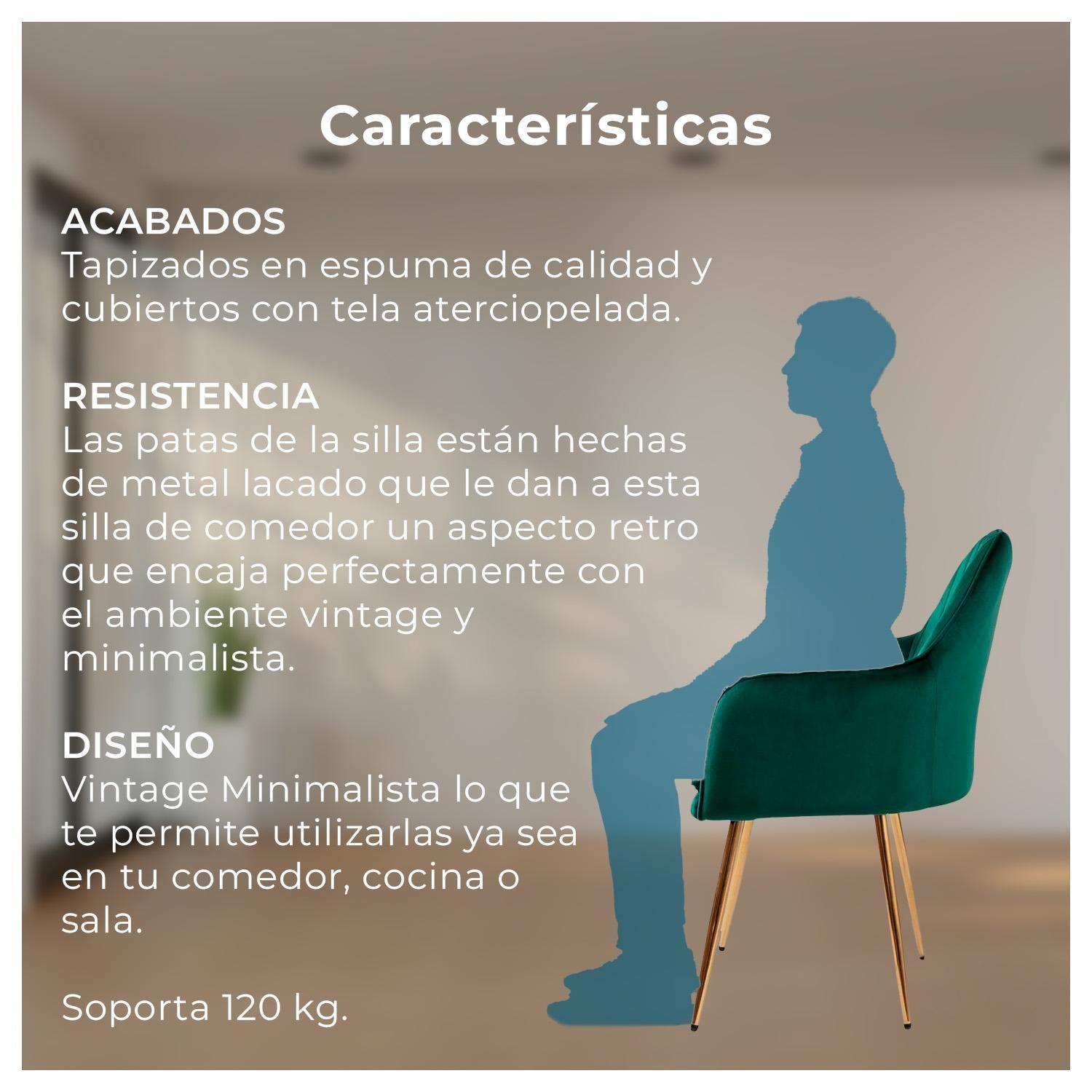 Pack 2 Butaca Poltrona Sofí de Terciopelo Con Patas de Metal-3